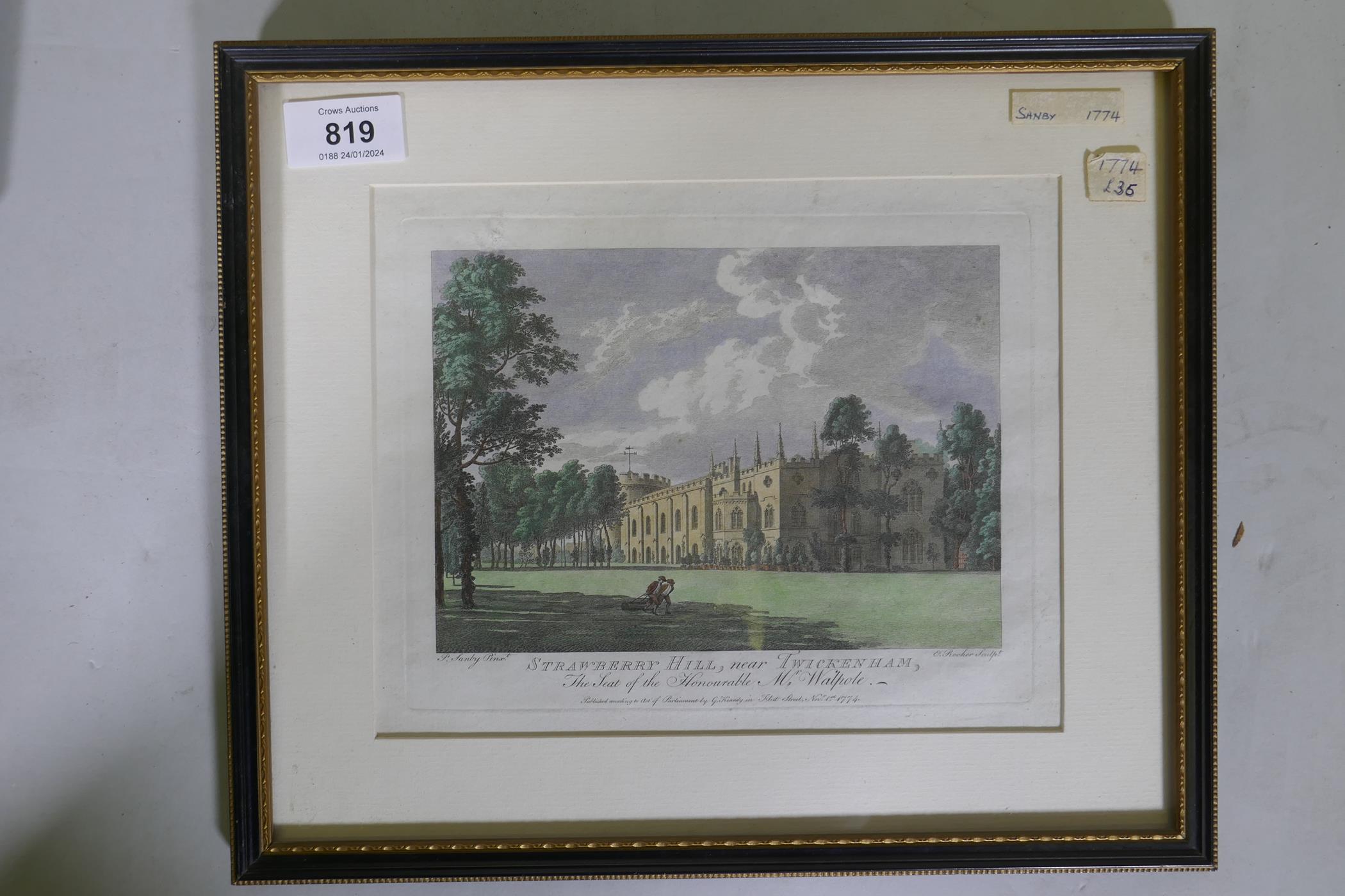 After Paul Sandby, Strawberry Hill, near Twickenham, the seat of the Honourable Mr. Walpole, - Image 3 of 3