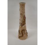An Art Nouveau Bretby Delhi Ware dragon vase, 55cm high