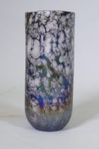 A glass vase with overlaid iridescent glaze, unsigned, 34cm high