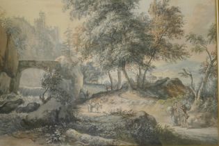 C. Stapleton, Holy Landscape, signed and dated 1790, watercolour, 64 x 46cm