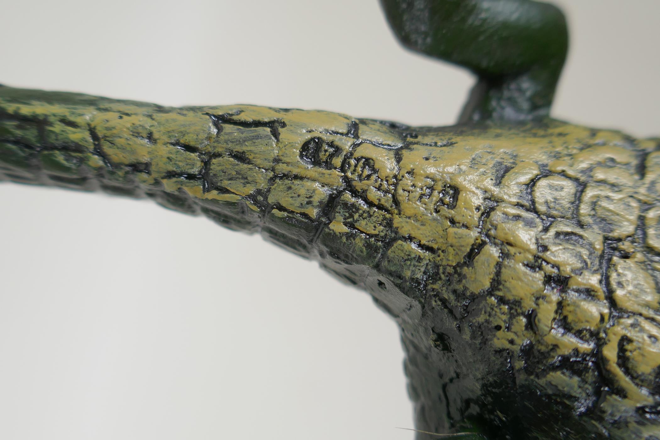 An Austrian cold painted bronze pin tray in the form of a crocodile, 22cm long - Image 4 of 4