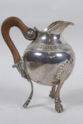A C19th French Empire style silver jug, 11cm high, 193g