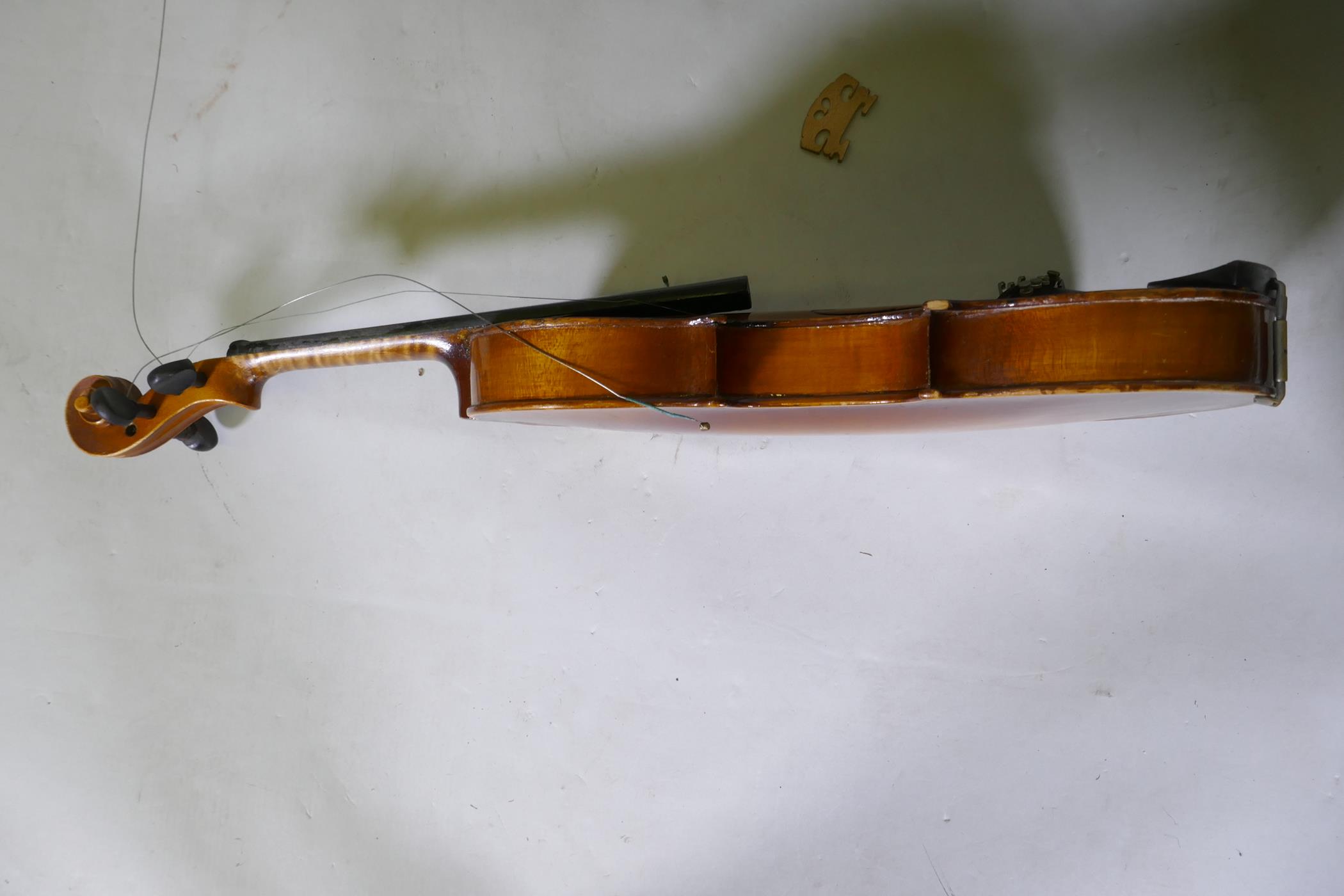 A violin in case, AF repaired - Image 6 of 12