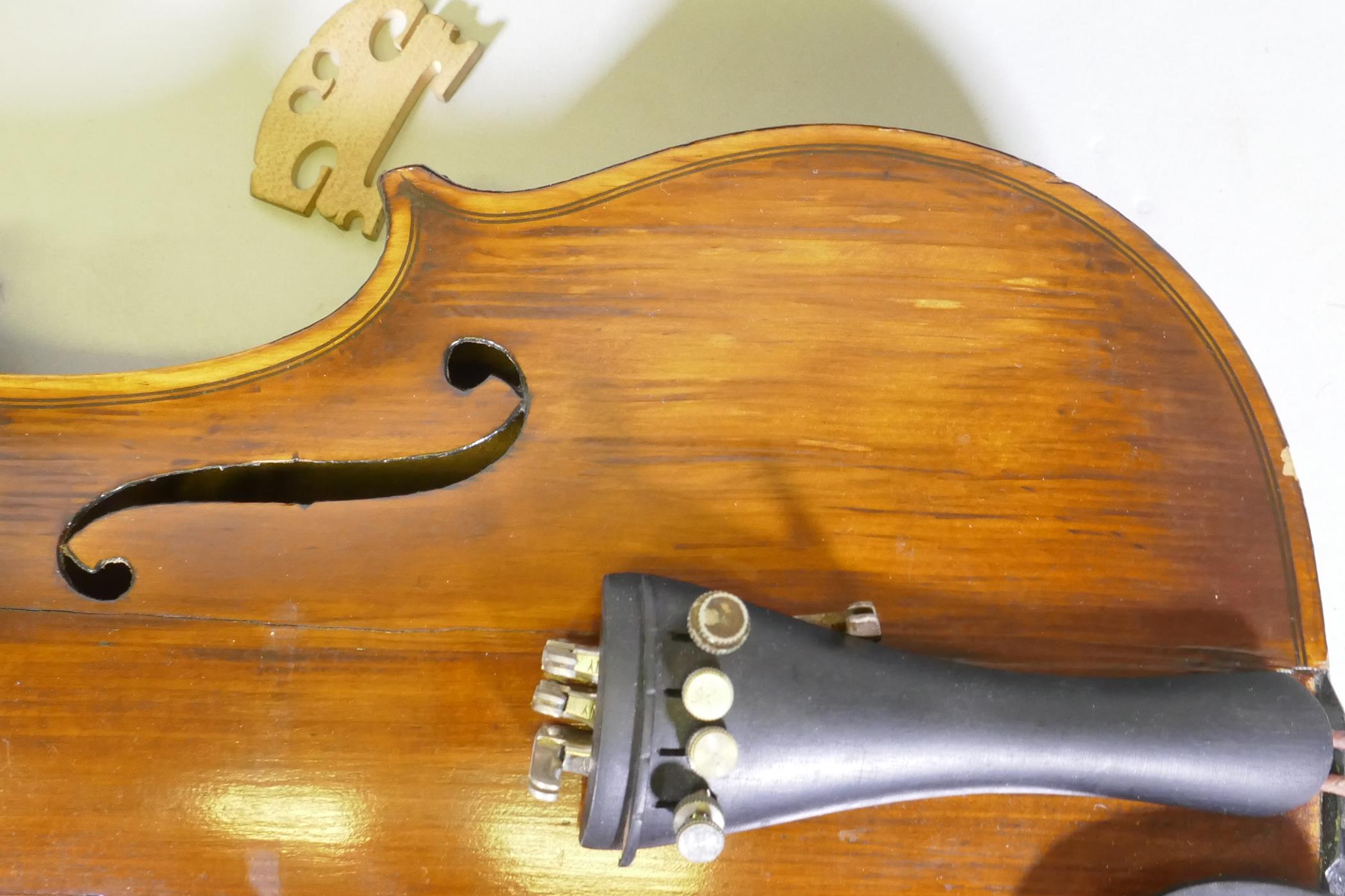 A violin in case, AF repaired - Image 5 of 12