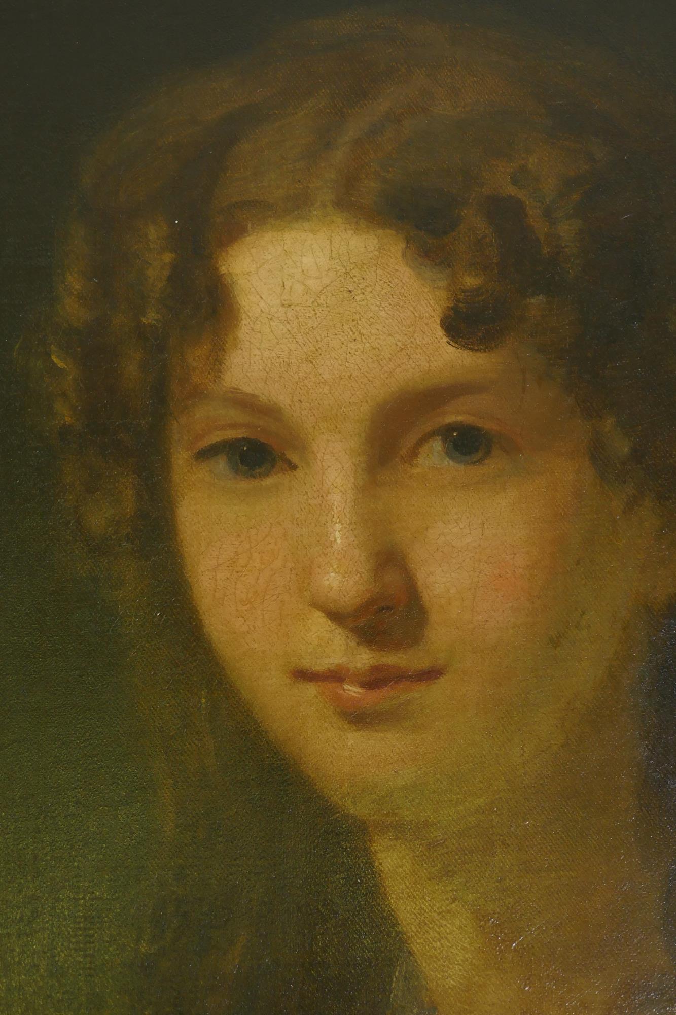 Portrait of a lady, unsigned, bears label on stretcher 'Mrs Bellingham, G. Colvin Smith', oil on - Image 3 of 8