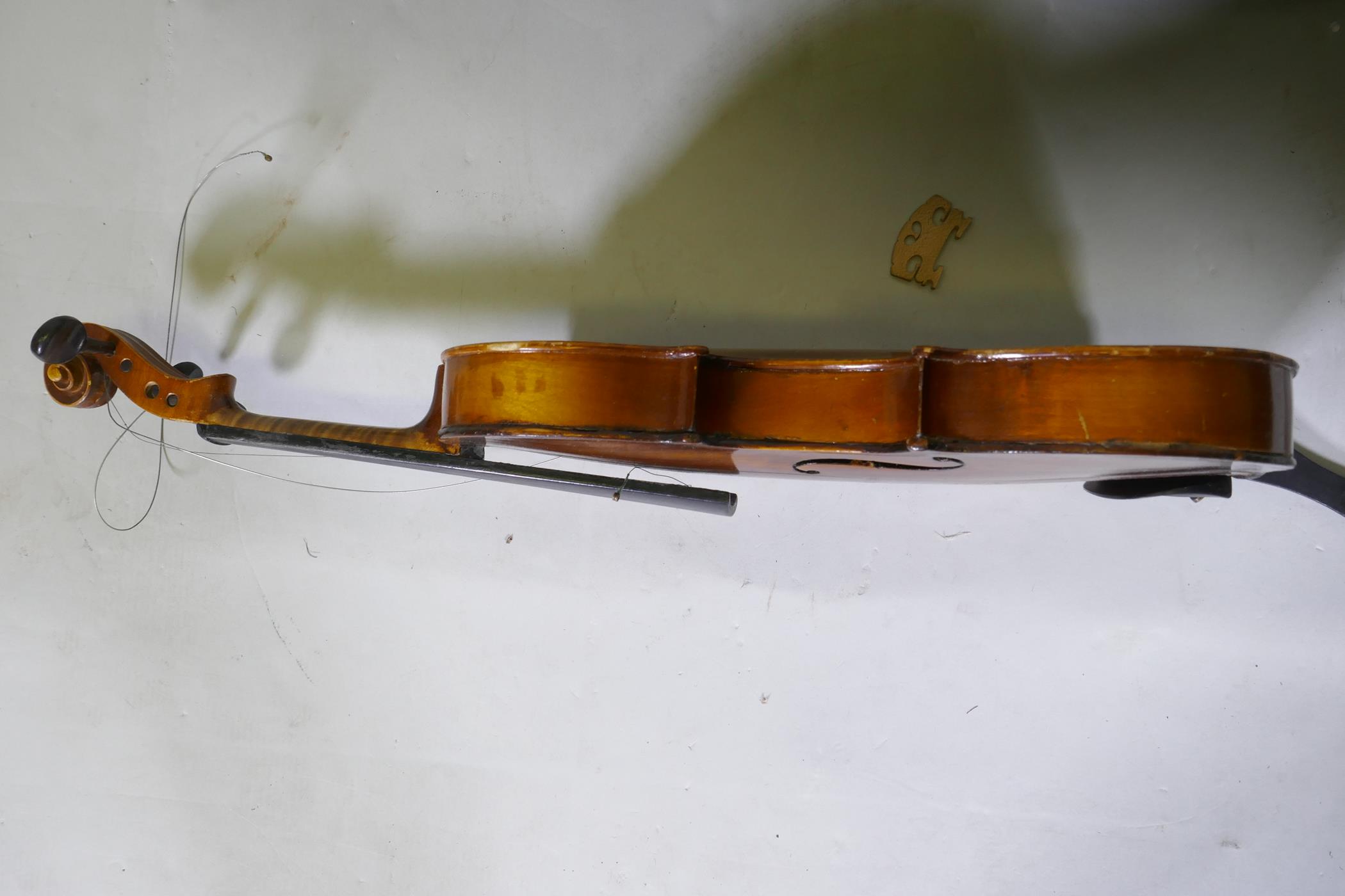A violin in case, AF repaired - Image 9 of 12
