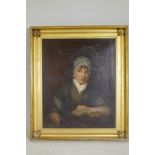 Circle of John Opie, portrait of Mary Titherington, c1790 of Liverpool, unsigned, oil on canvas,