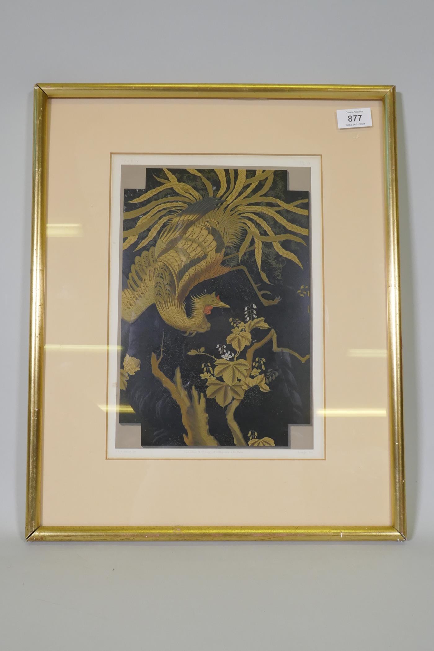 After G.A. Audsley, Japanese design of a phoenix, heliogravure/lithographic print by Spiegel, late - Image 2 of 5