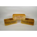 A pair of wooden 'Covent Garden' flower trays and a 'Harry Potter Hogwarts Express' tray