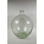 A large green glass terrarium/jar, 52cm high