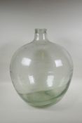 A large green glass terrarium/jar, 52cm high