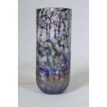 A glass vase with overlaid iridescent glaze, unsigned, 34cm high