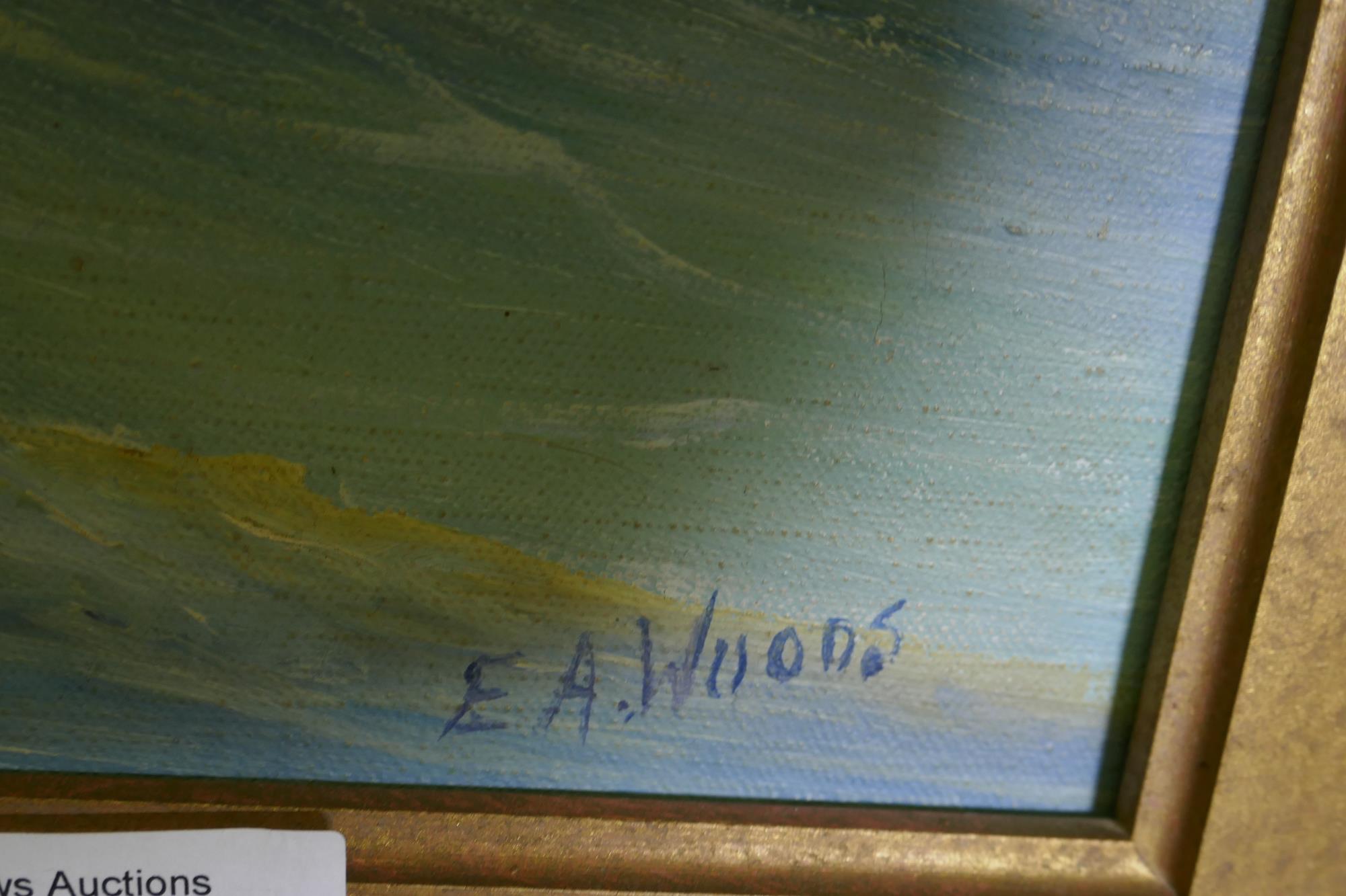 E.A. Woods, pilot cutters under sail, C20th, signed, oil on canvas, 61 x 51cm - Image 4 of 5