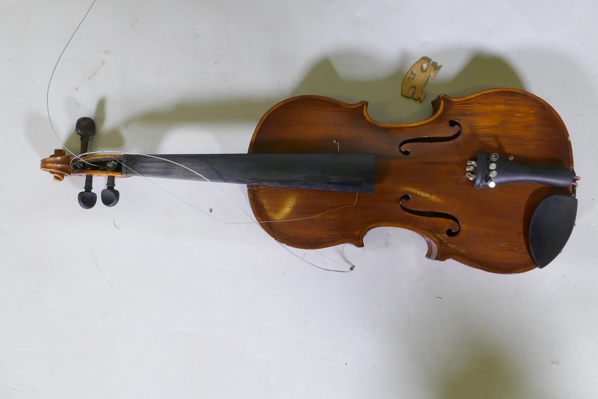 A violin in case, AF repaired - Image 2 of 12