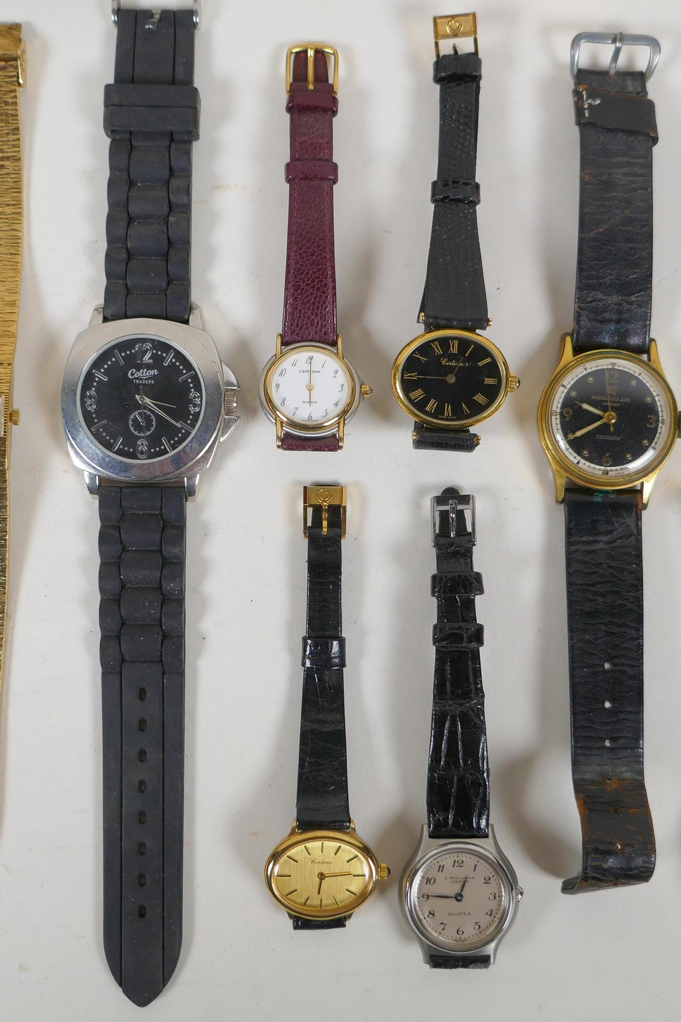 A collection of vintage lady's and gentleman's watches including Certina, Accurist, Avia, - Image 6 of 7