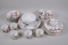 A C19th Staffordshire part tea service with floral decoration