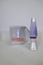 A Mathmos Astro violet/red lava lamp in original box, 44cm high