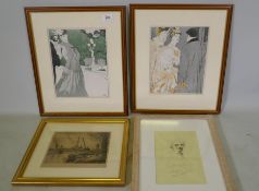 After Francisco Xavier Gose, a pair of early C20th lithographic prints, 22 x 26cm; a print after