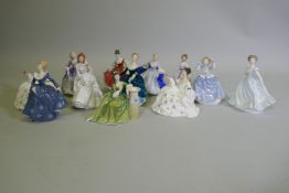 A collection of Royal Doulton figurines, Barbara  HN2962, Fragrance HN2334, Secret Thoughts  HN2382,