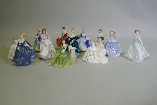 A collection of Royal Doulton figurines, Barbara  HN2962, Fragrance HN2334, Secret Thoughts  HN2382,