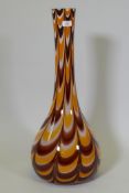 A large studio glass vase with swirled decoration, probably Murano, 72cm high