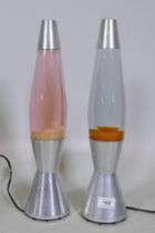 A pair of Mathmos Astro baby lava lamps, 43cm high