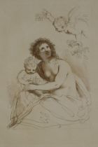 After Guercino, (Giovanni Francesco Barbieri, Italian 1591-1666), Flora, C19th Engraving by