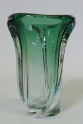 A Val St Lambert studio glass vase, signed to base, 19cm high