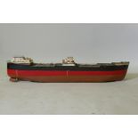 A scratch built motorised oil tanker, Katilysia, 96cm long