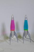 A pair of Mathmos Telstar lava lamps, 50cm high