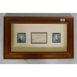 A pair of early C19th portrait miniatures of a lady and gentleman with hand written note, "