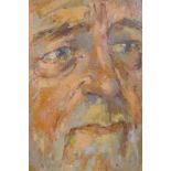 Roger Ferrin, R.O.I. head study of a bearded man, acrylic on board, signed, with dedication verso,