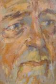 Roger Ferrin, R.O.I. head study of a bearded man, acrylic on board, signed, with dedication verso,