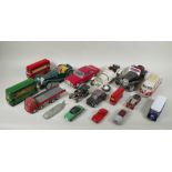 A collection of diecast metal scale model cars including Burago, Matchbox, Dinky, Corgi etc, largest