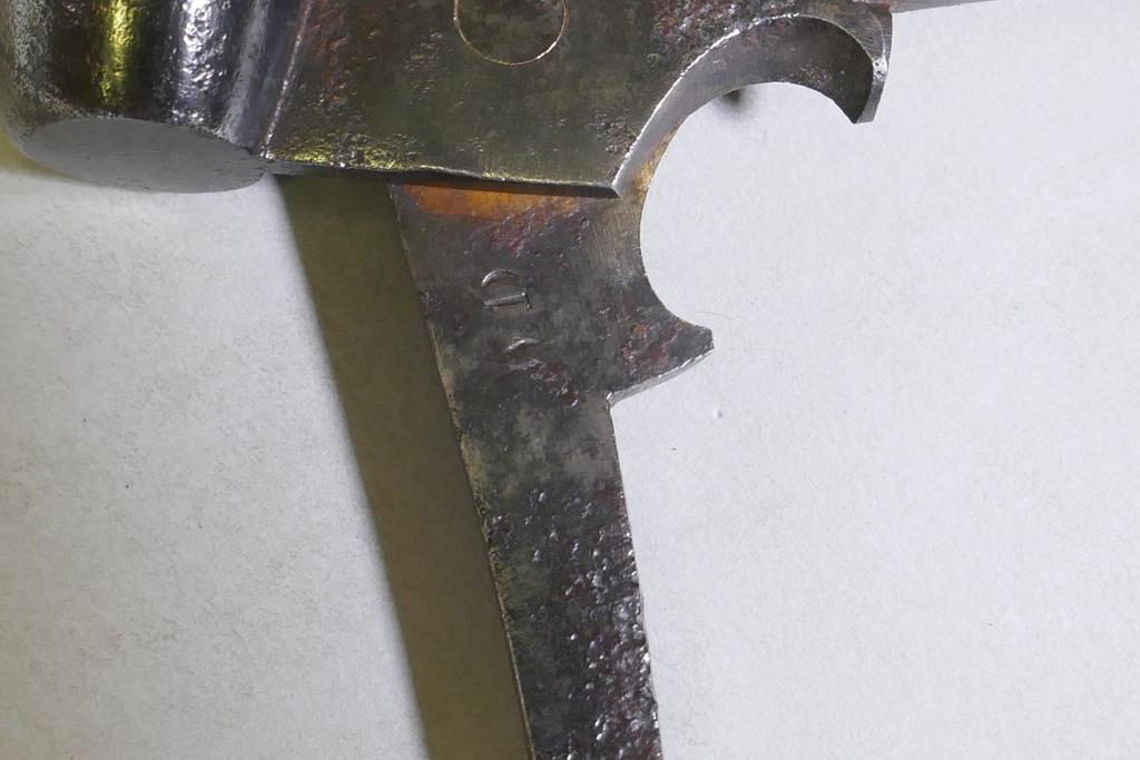 A C19th steel bullet mould, stamped WD, No 46, 13.5cm long - Image 3 of 3