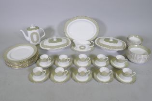 A Royal Doulton  'Sonnet' pattern ten place tea and dinner service, including two tazzas, meat dish,