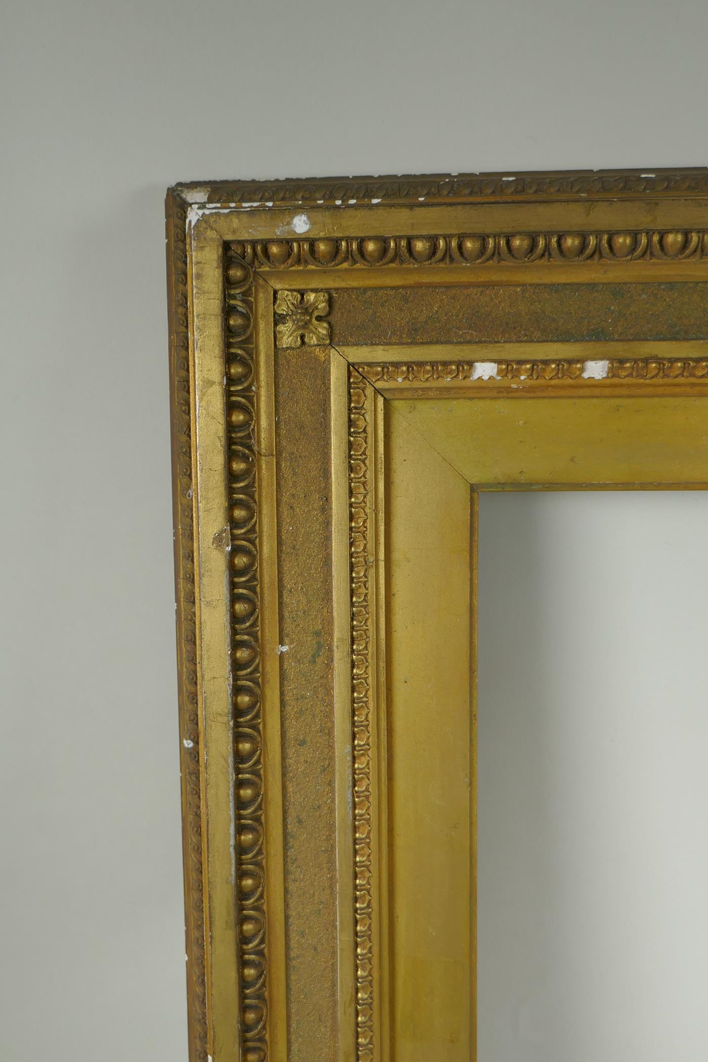 A late C19th/early C20th Watts type picture frame, 36 x 46cm rebate - Image 2 of 6