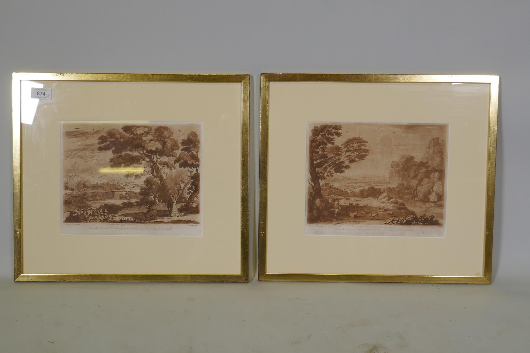 After Claude le Lorrain, two plates from the Liber Veritatis, after original drawings in the - Image 3 of 5