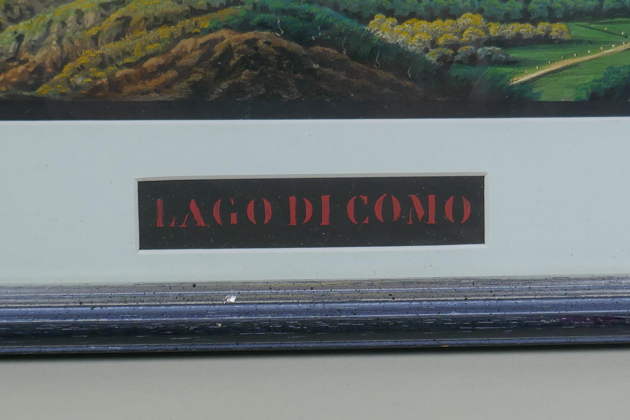 Lake Como, C19th/C20th, landscape, gouache, 49 x 19cm - Image 3 of 3