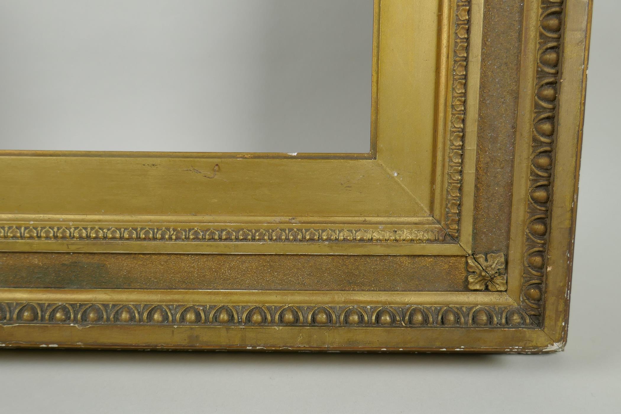 A late C19th/early C20th Watts type picture frame, 36 x 46cm rebate - Image 4 of 6