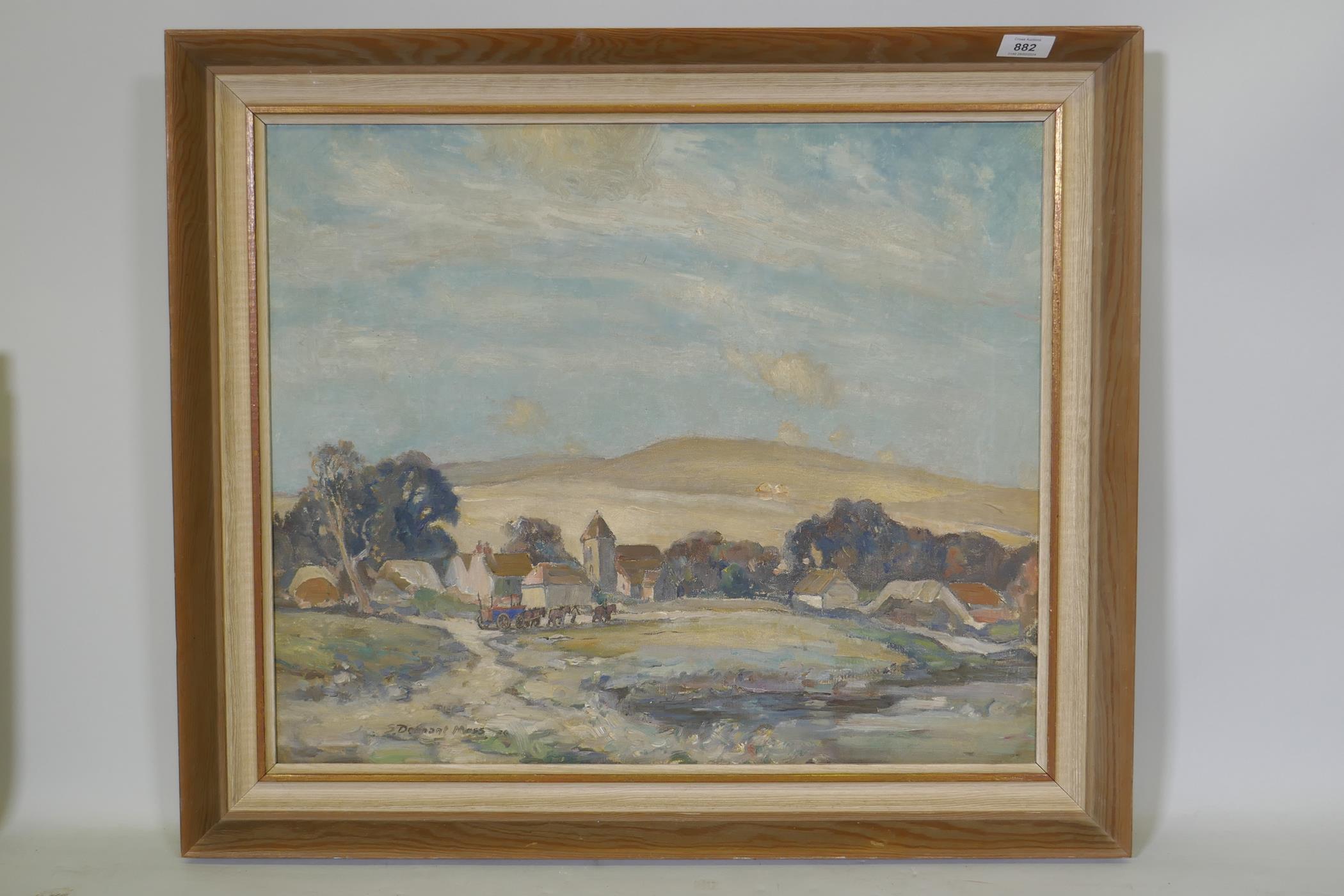 Sidney Dennant Moss, rural landscape with farmstead, signed and dated (19)30, oil on canvas, 52 x - Image 2 of 4