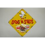 A vintage style Dog 'n' Suds enamel sign, 30 x 30cm