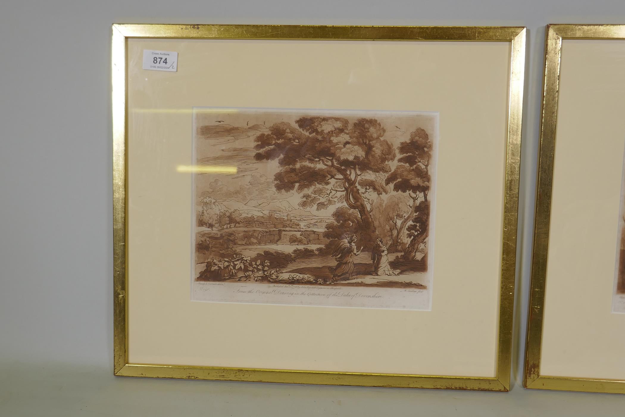 After Claude le Lorrain, two plates from the Liber Veritatis, after original drawings in the - Image 5 of 5