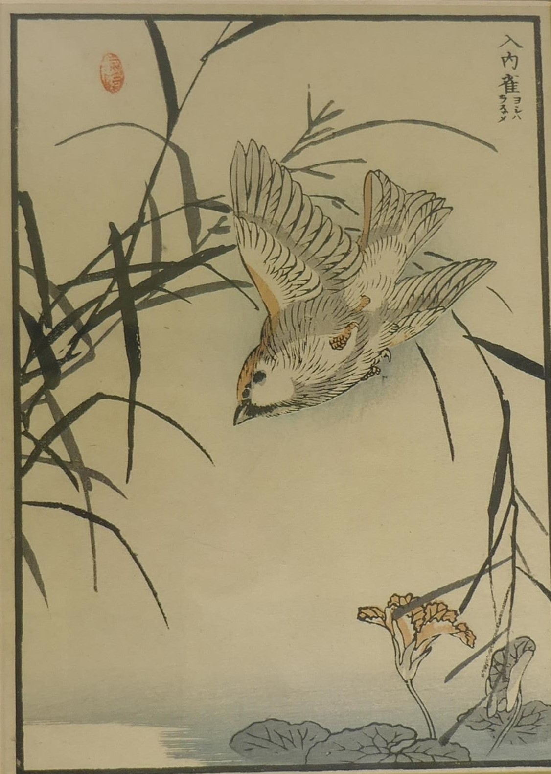 After Kono Barei, three Japanese woodcut prints, wild birds, from the set of One Hundred birds, 15 x - Image 4 of 5