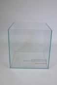 A glass display plinth/planter, formerly used by McLaren Racing, 48 x 48cm, 50cm high