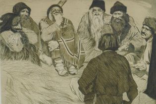 Warwick Reynolds (British, 1880-1926), The Stranger, etching, 26 x 18cm