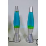 A pair of Mathmos Astro baby lava lamps, 43cm high