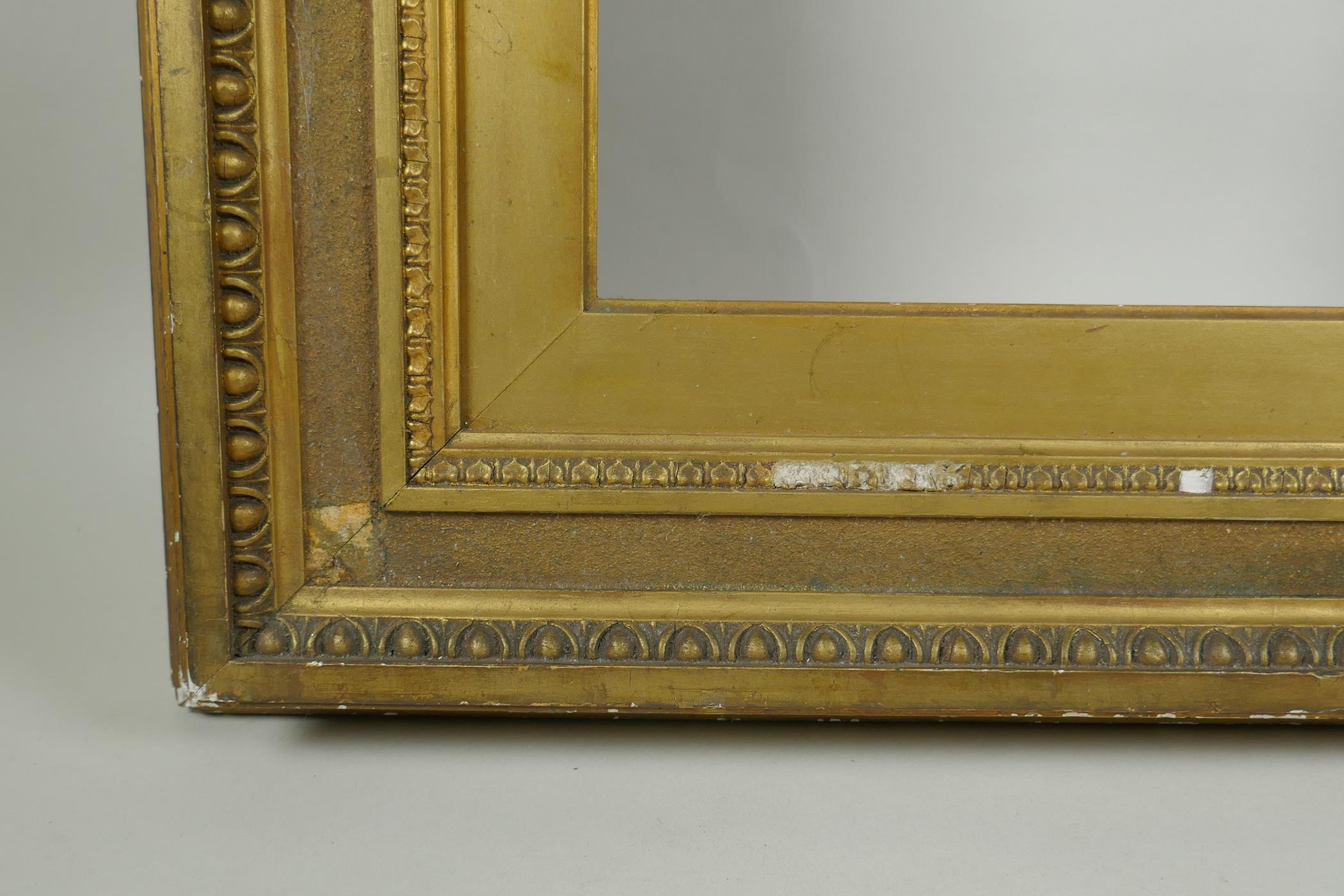 A late C19th/early C20th Watts type picture frame, 36 x 46cm rebate - Image 3 of 6
