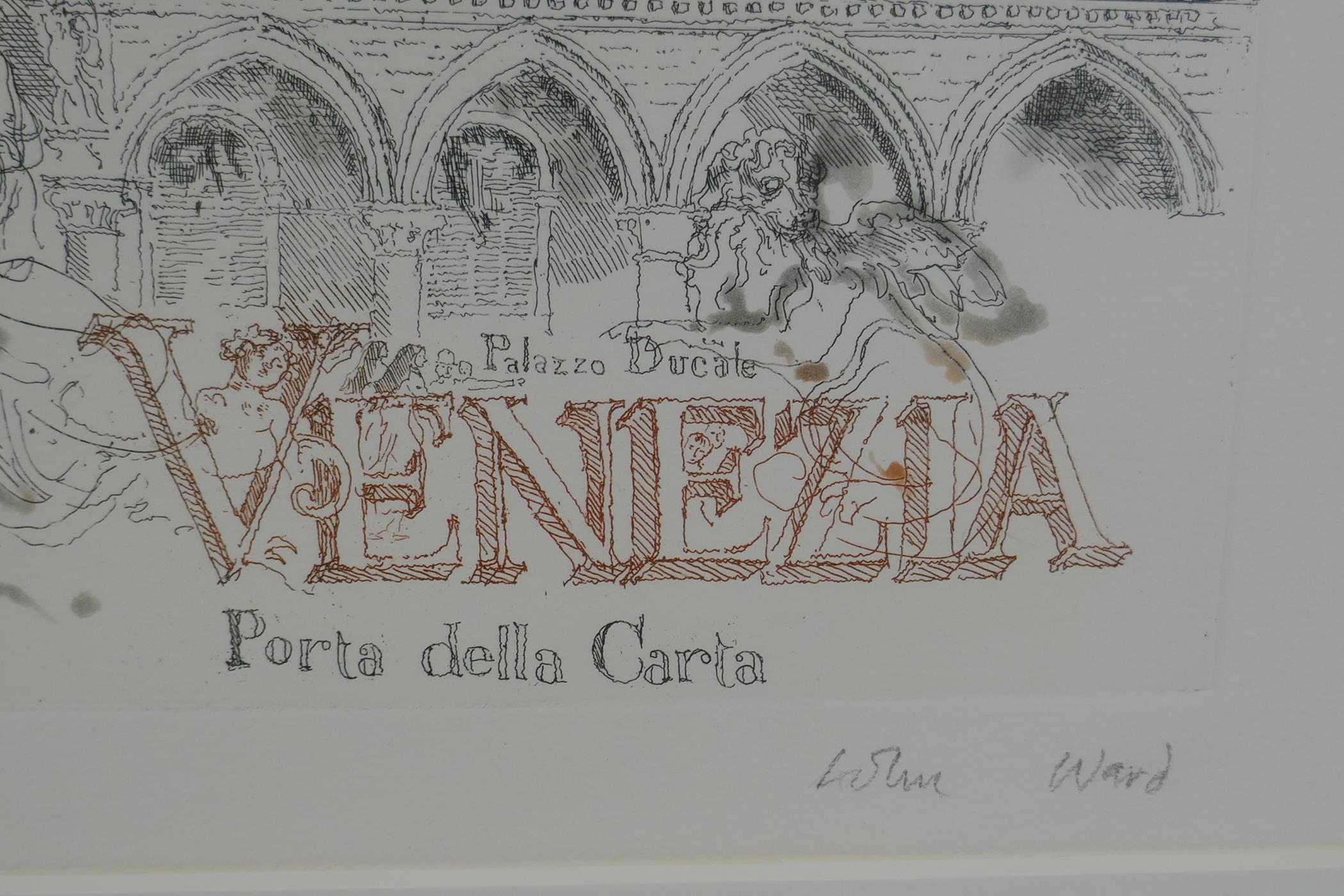 John Ward, R.A., Venezia, limited edition etching, signed and numbered in pencil, 40 x 61cm - Image 3 of 5