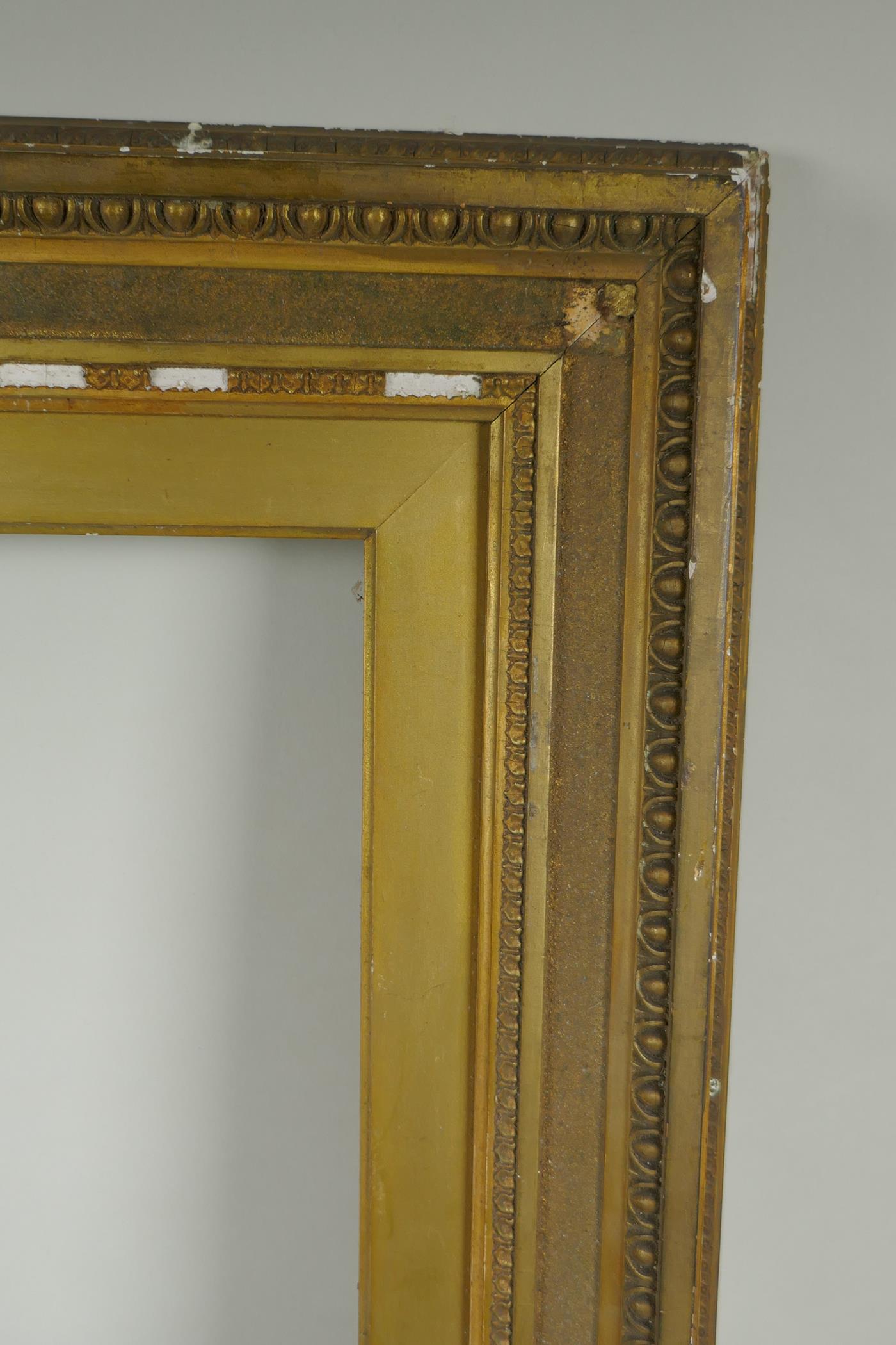 A late C19th/early C20th Watts type picture frame, 36 x 46cm rebate - Image 5 of 6